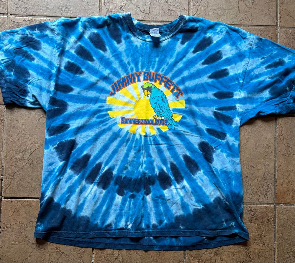 Jimmy Buffett Summerzcool 2009 Tour Tie Dye T-Shirt 3XL Parrot Concert Tee